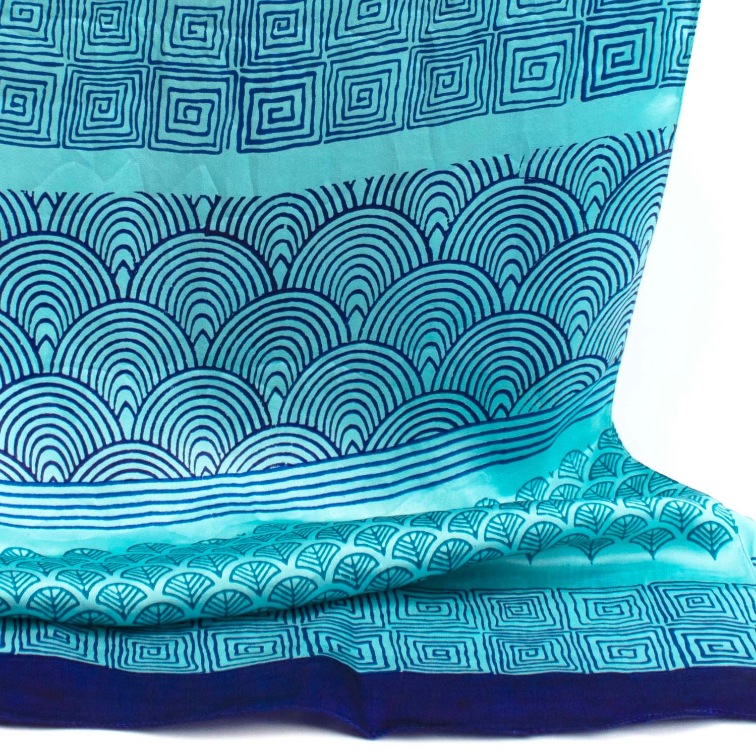 Aqua, silk charmeuse scarve (HS-51) LOHH1961