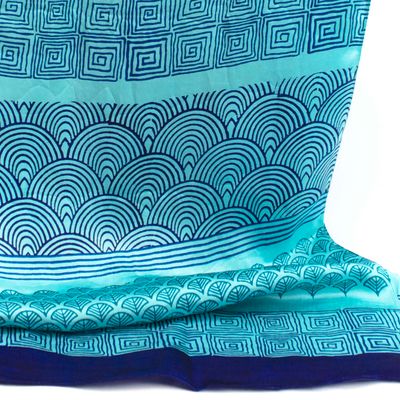 Aqua, silk charmeuse scarve (HS-51) LOHH1961