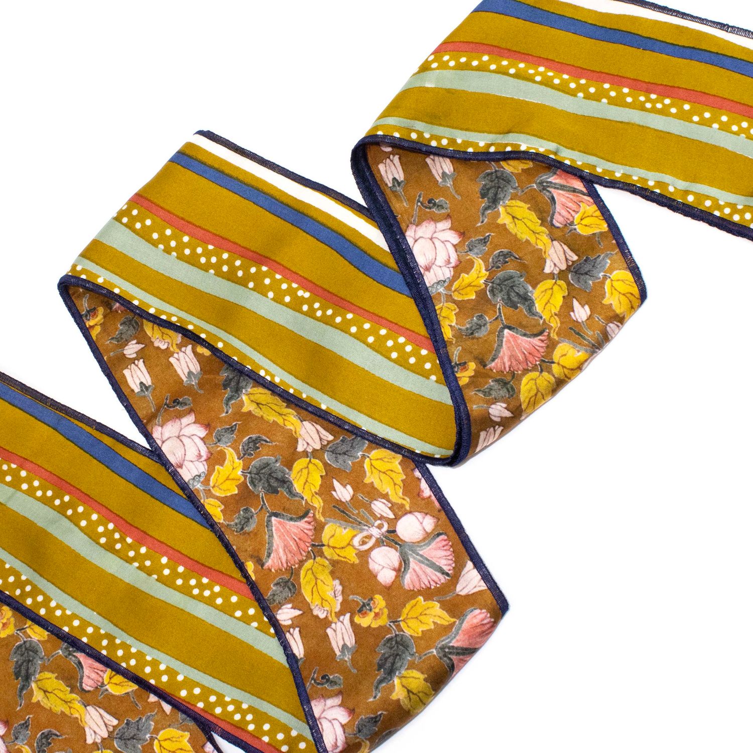 Floral Mustard, silk tubular scarve (HCYS232) LOHH1951