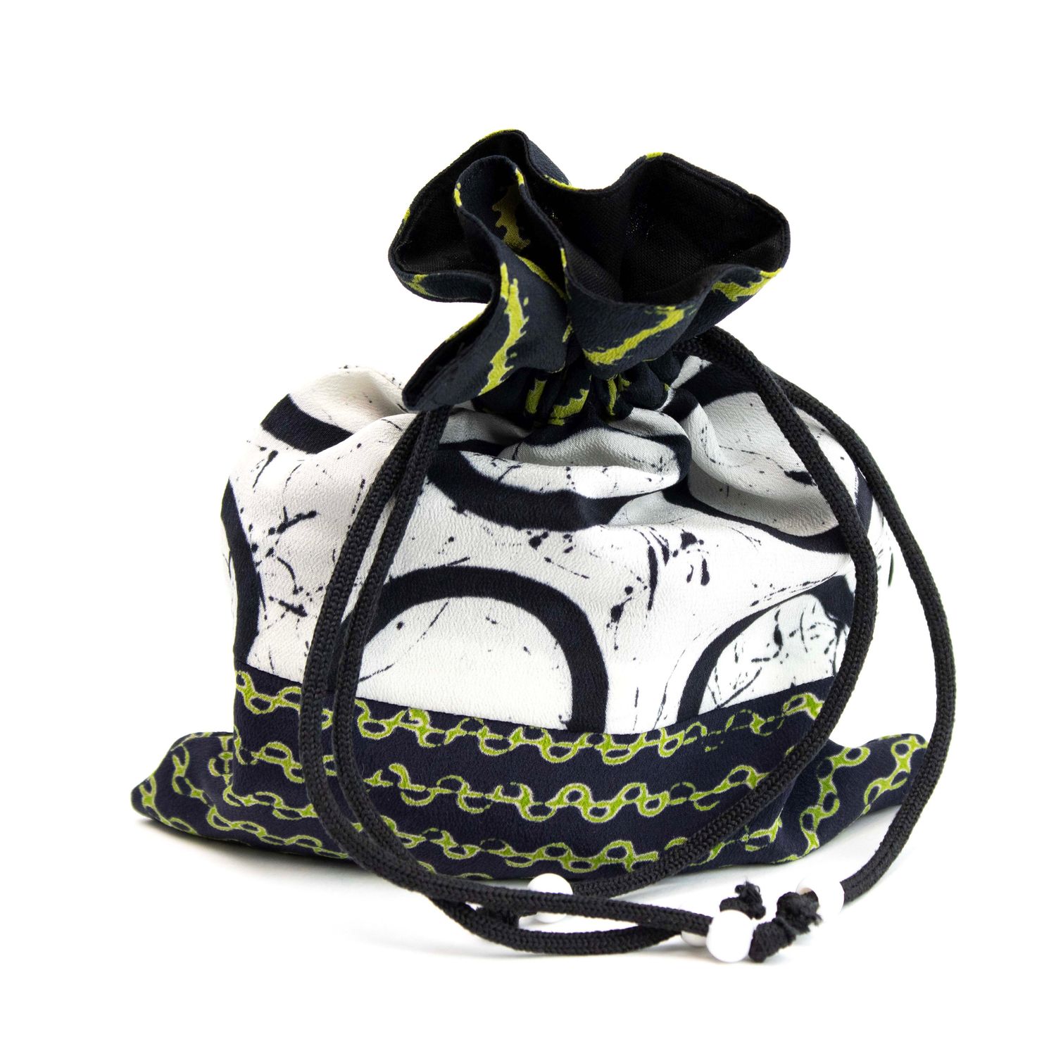 Gift Bag of Tea, black circles silk bag LOHH1954