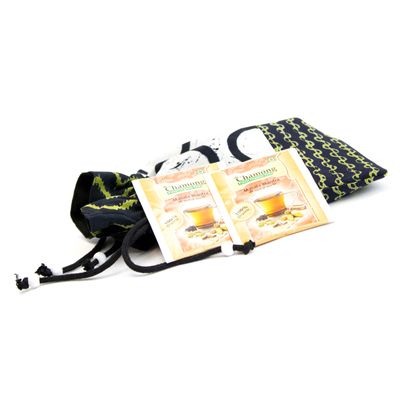 Gift Bag of Tea, black circles silk bag LOHH1954