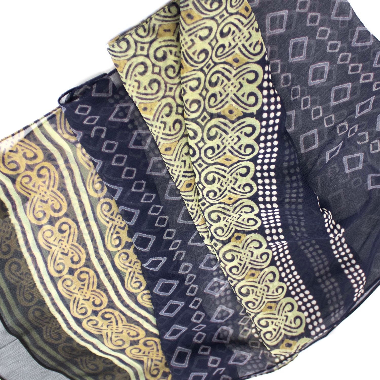 Indigo, silk chiffon scarve (HCS-72) LOHH1937