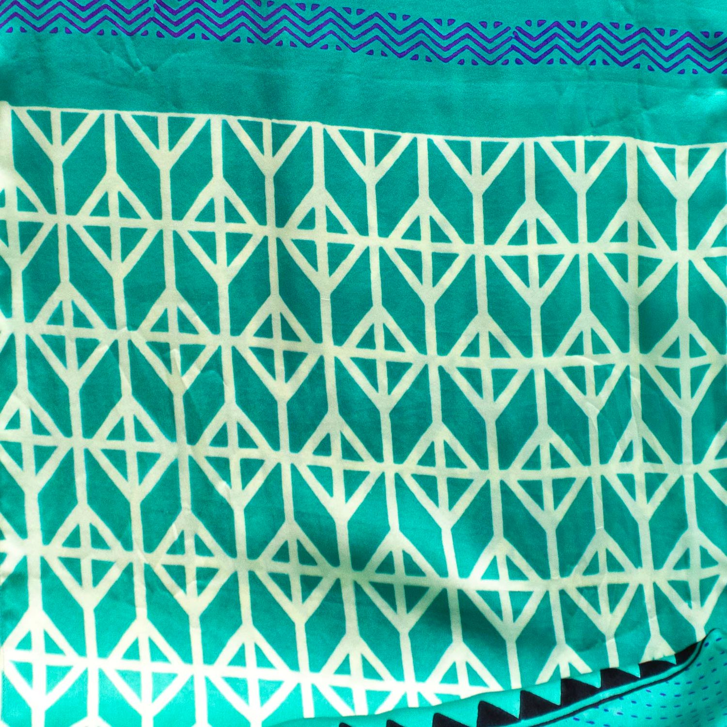 Teal, silk charmeuse scarve (HS-74) LOHH1959