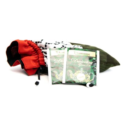 Gift Bag of Tea, black zig zag silk bag LOHH1953
