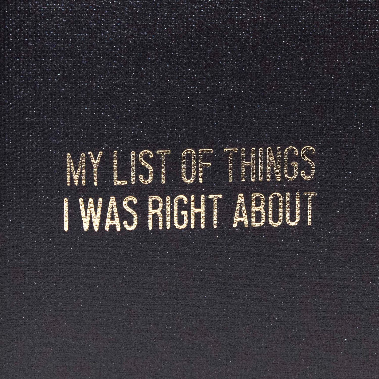 My Book of Things I Was Right About,  blank book COLD891