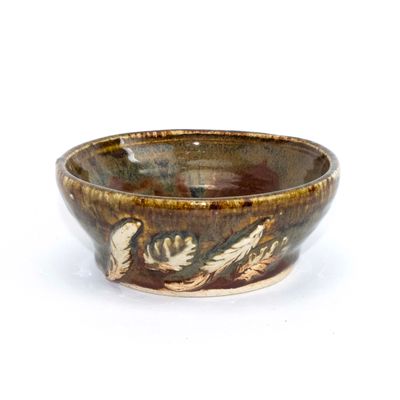 Acid Wash: Feather and Leaves Bowl, ceramic HANN03