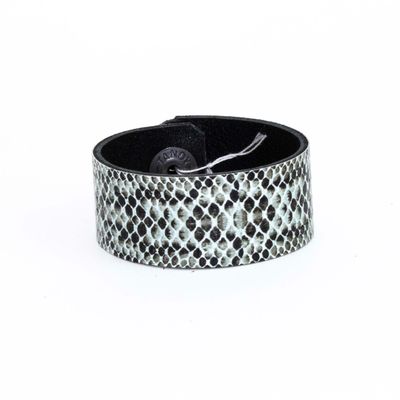 Grey Faux Snakeskin, leather bracelet CASK288