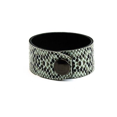 Grey Faux Snakeskin, leather bracelet CASK288