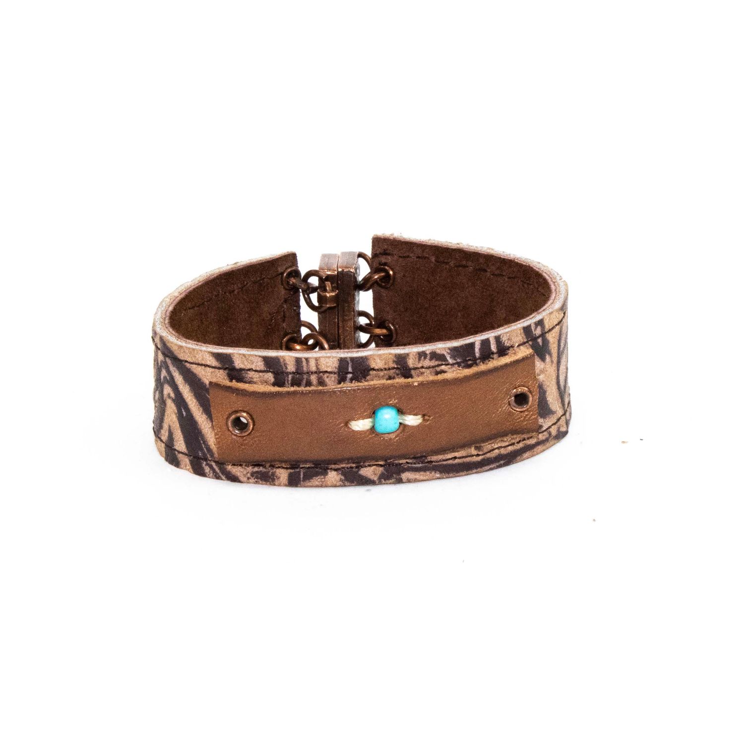 Turquoise Bead, leather bracelet CASK289