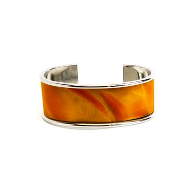 Iridescent Leather metal bracelet CASK297