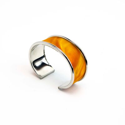 Iridescent Leather metal bracelet CASK297