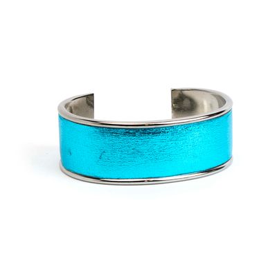 Blue Leather, metal bracelet CASK298
