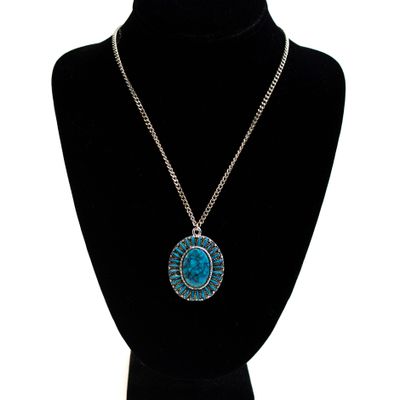 Turquoise Medallion, necklace RILM148