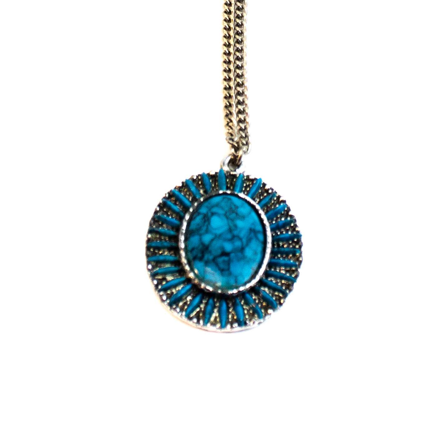 Turquoise Medallion, necklace RILM148