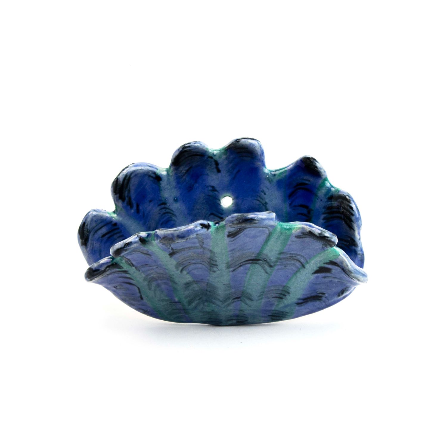 Small Wall Pocket: Soft Blue and Green, ceramic ROHG133