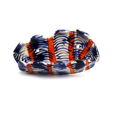 Small Wall Pocket: Blue and Orange, ceramic ROHG135