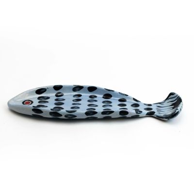 Fish Platter: Light Blue and Navy, ceramic ROHG140