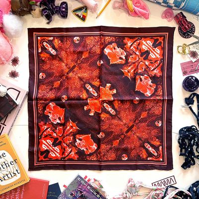 Milkscape, silk scarf KORA19