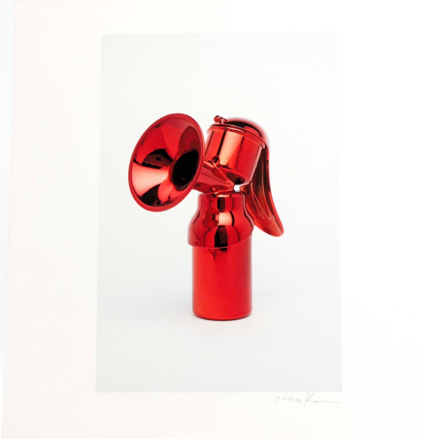 Red chrome plated breast pump, print KORA03