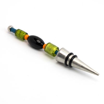 Green Cylinders, glass wine stopper VINK1009