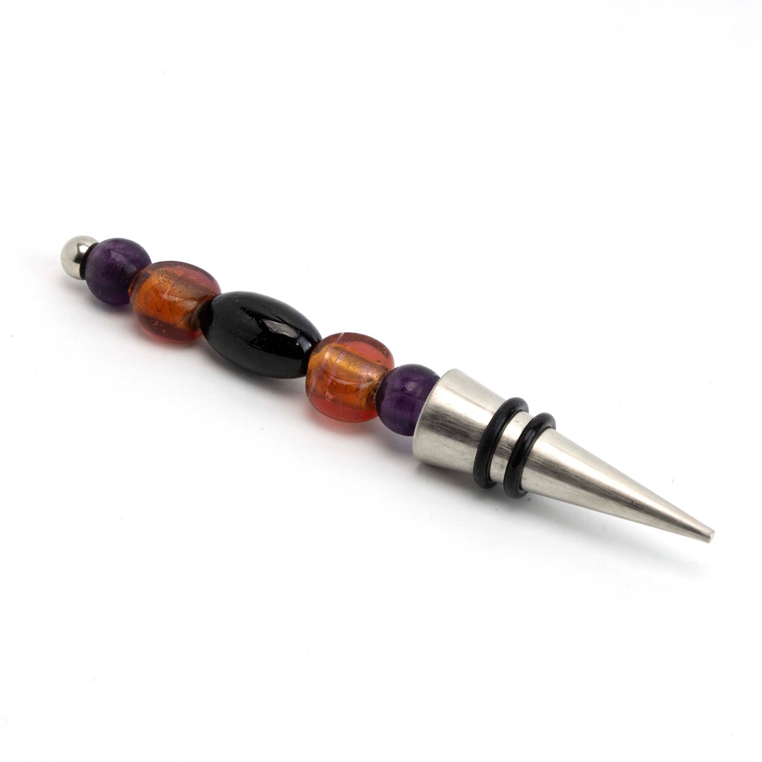 Amber and Purple, glass wine stopper VINK1008