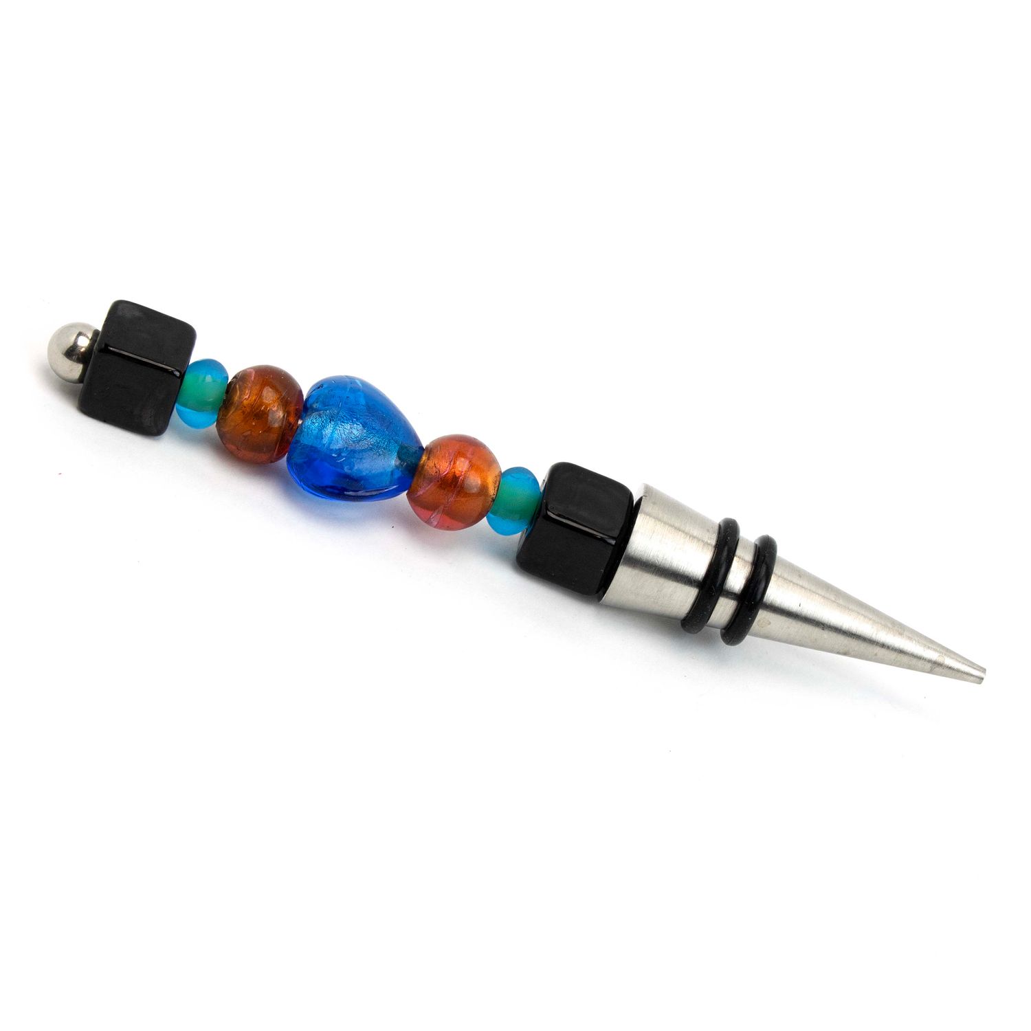 Blue Heart, glass wine stopper VINK1005