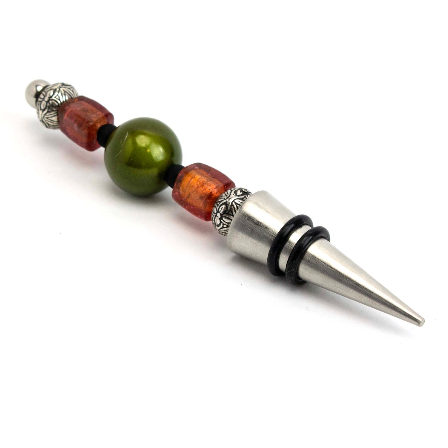 Green Sphere, glass wine stopper VINK1003