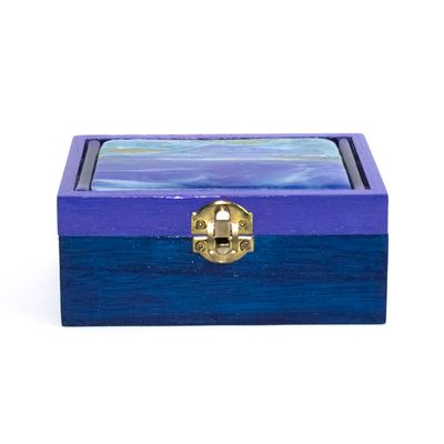 Landscape, glass on wood box VINK1001