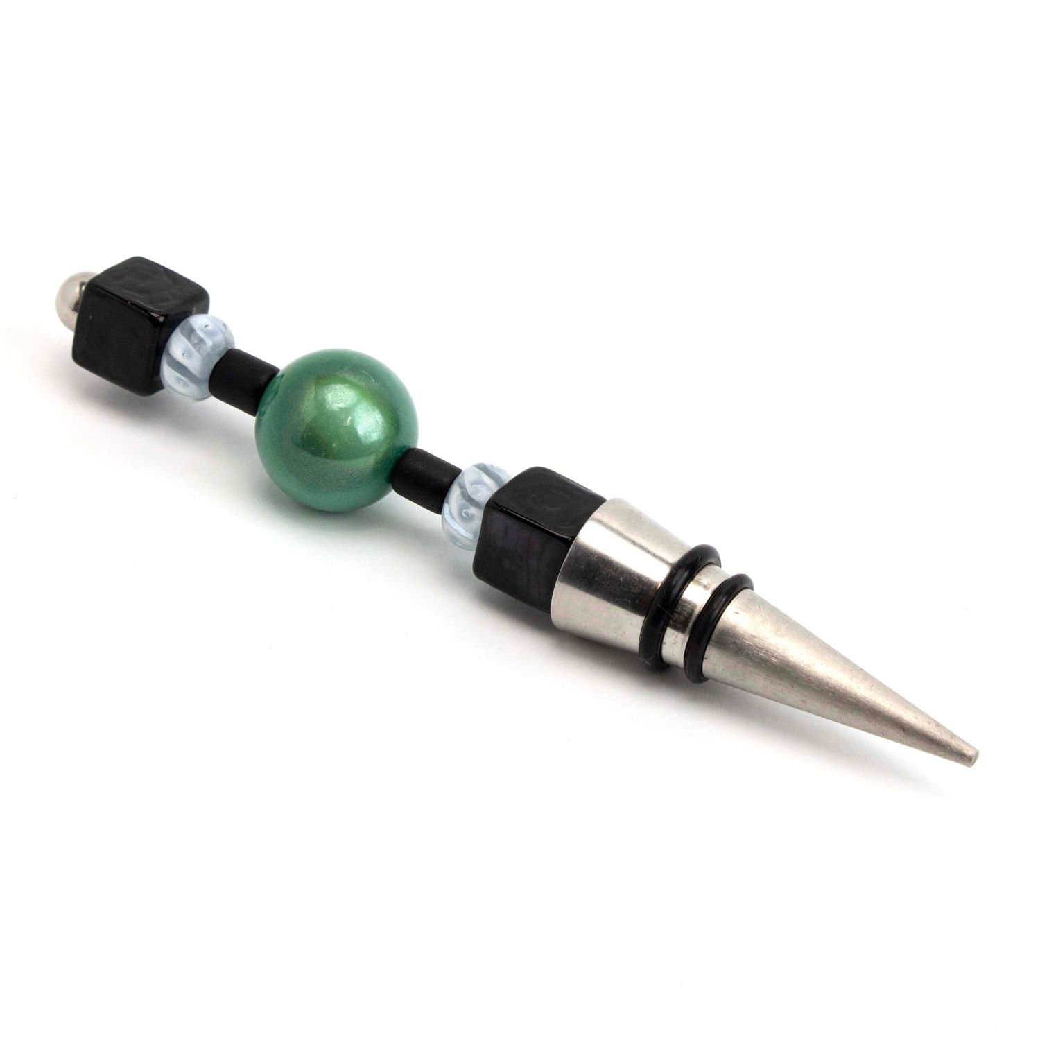 Teal Sphere, glass wine stopper VINK1007
