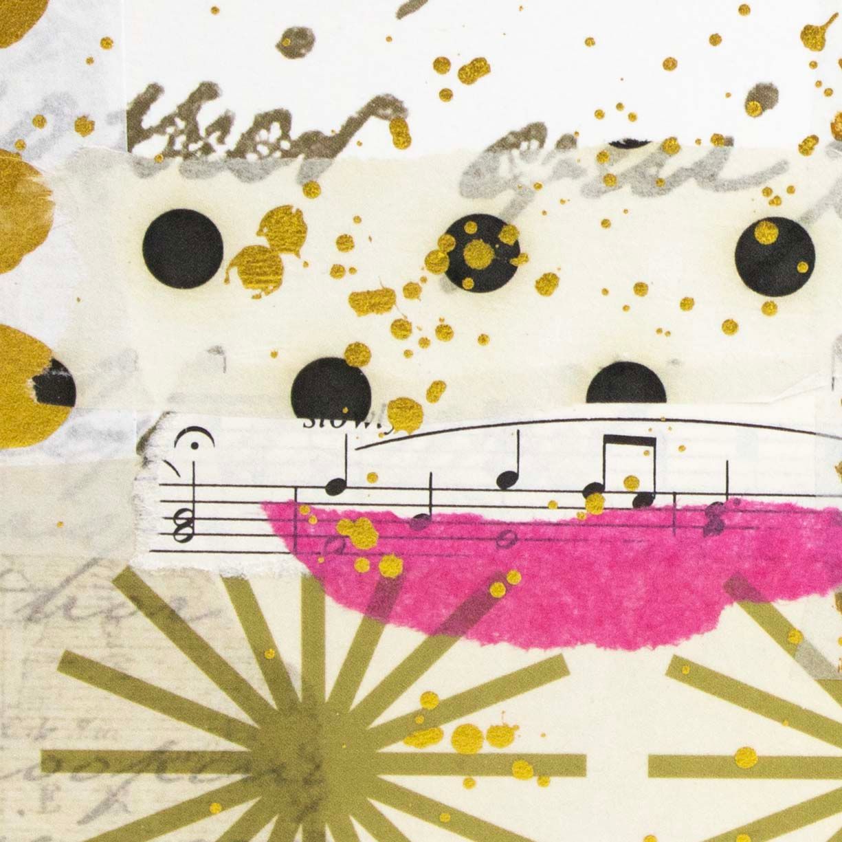 Joyful, mixed media card AROS090