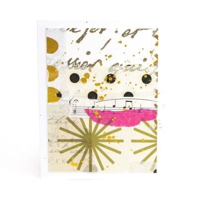 Joyful, mixed media card AROS090