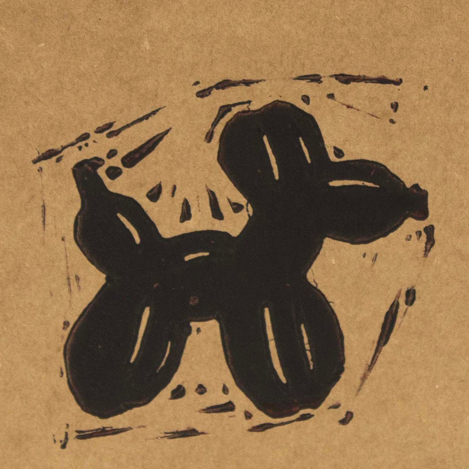 Ballon Dog, woodblock card LAPR738