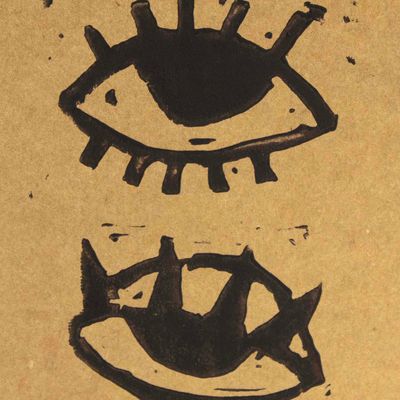 Two Eyes, woodblock card LAPR748