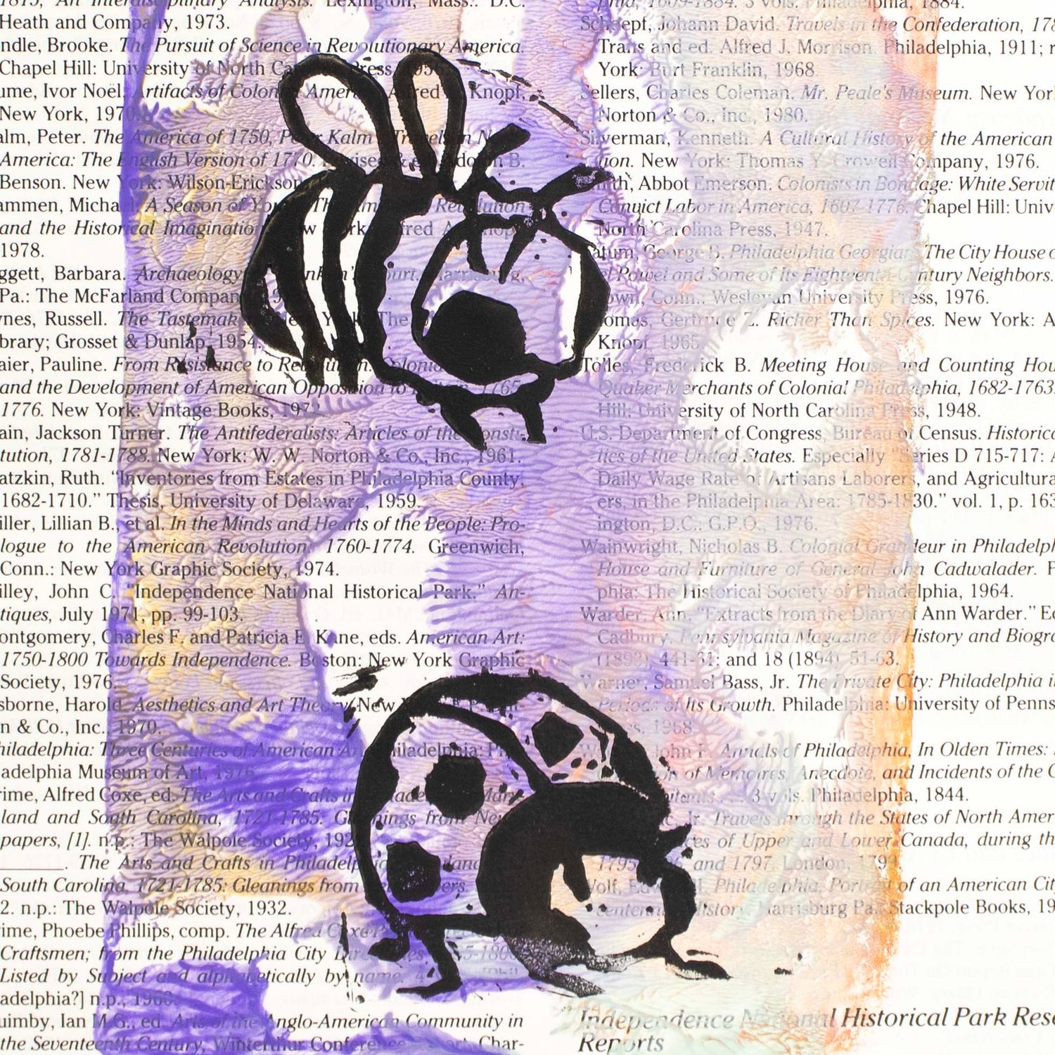 Purple Bugs, woodblock print LAPR757