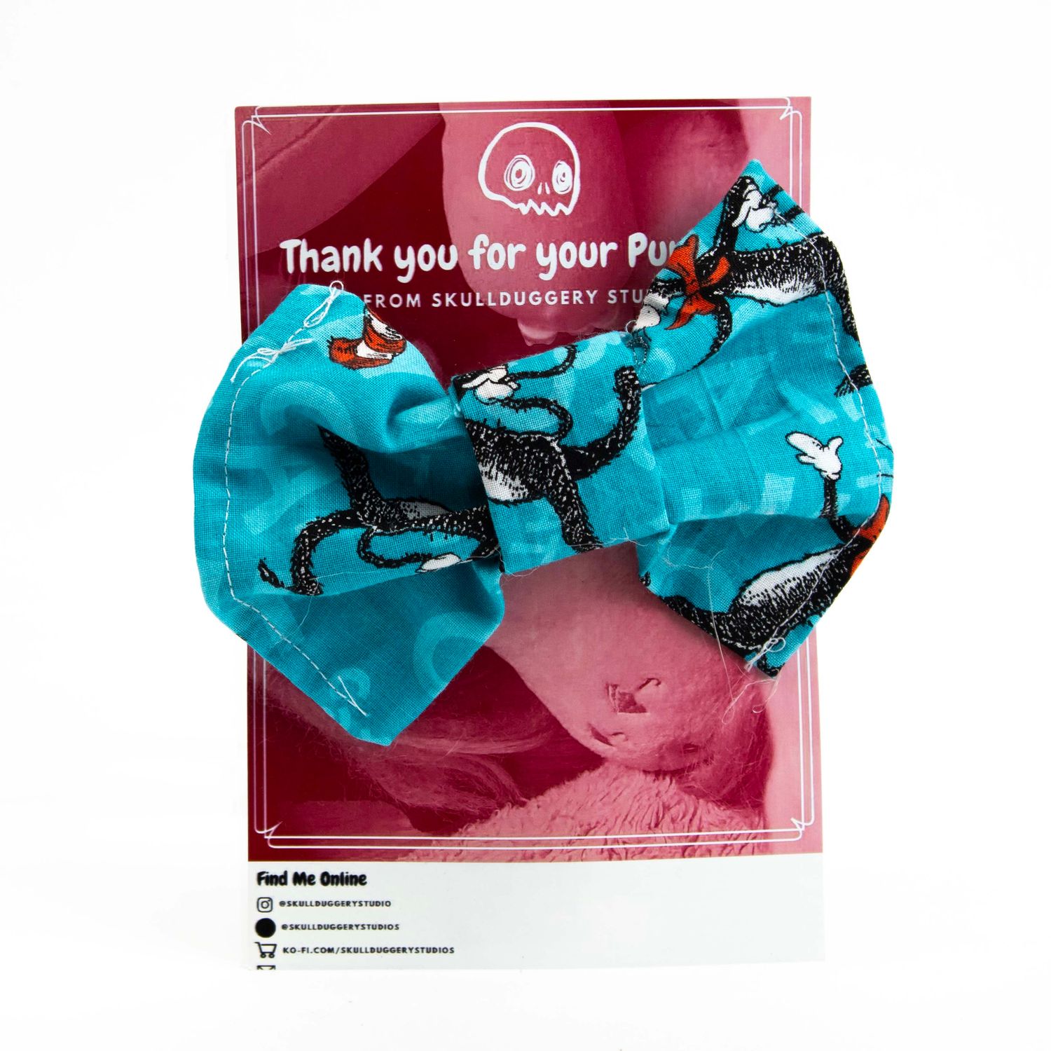 Blue Cat, hair bow clip LAPR766