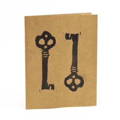 Two Keys, woodblock card LAPR740