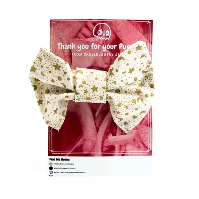 White Celestial, hair bow clip LAPR767