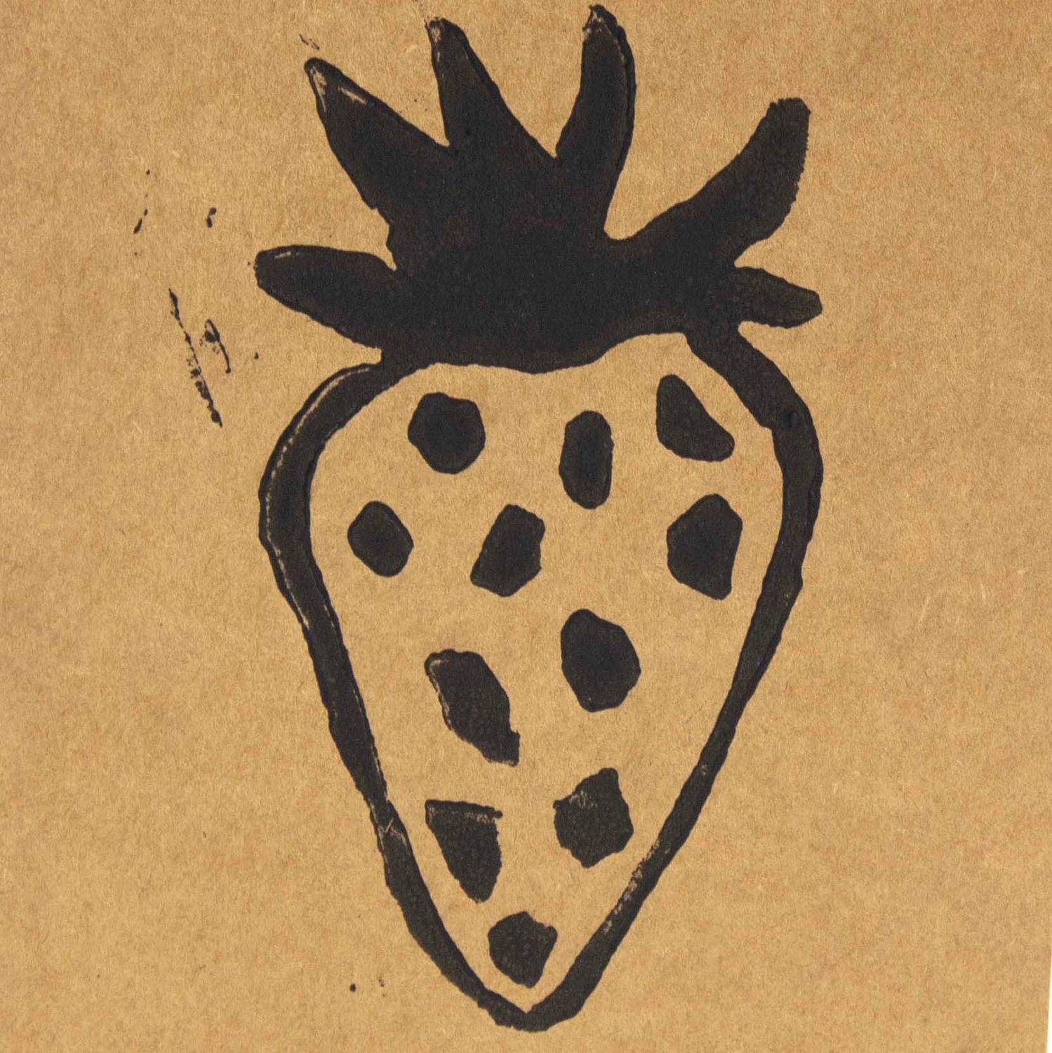 Strawberry, woodblock card LAPR747