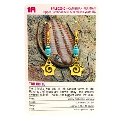 Gold Teal Star Spiral, earrings LAPR799