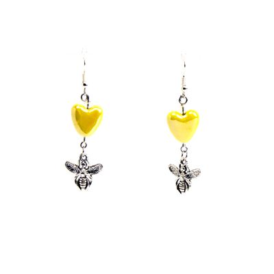 Yellow Heart Bug, earrings LAPR798