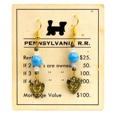 Gold Blue Cross, earrings LAPR802