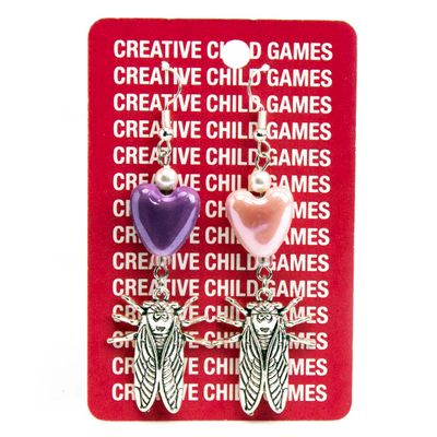 Cicada Pink Purple, earrings LAPR807