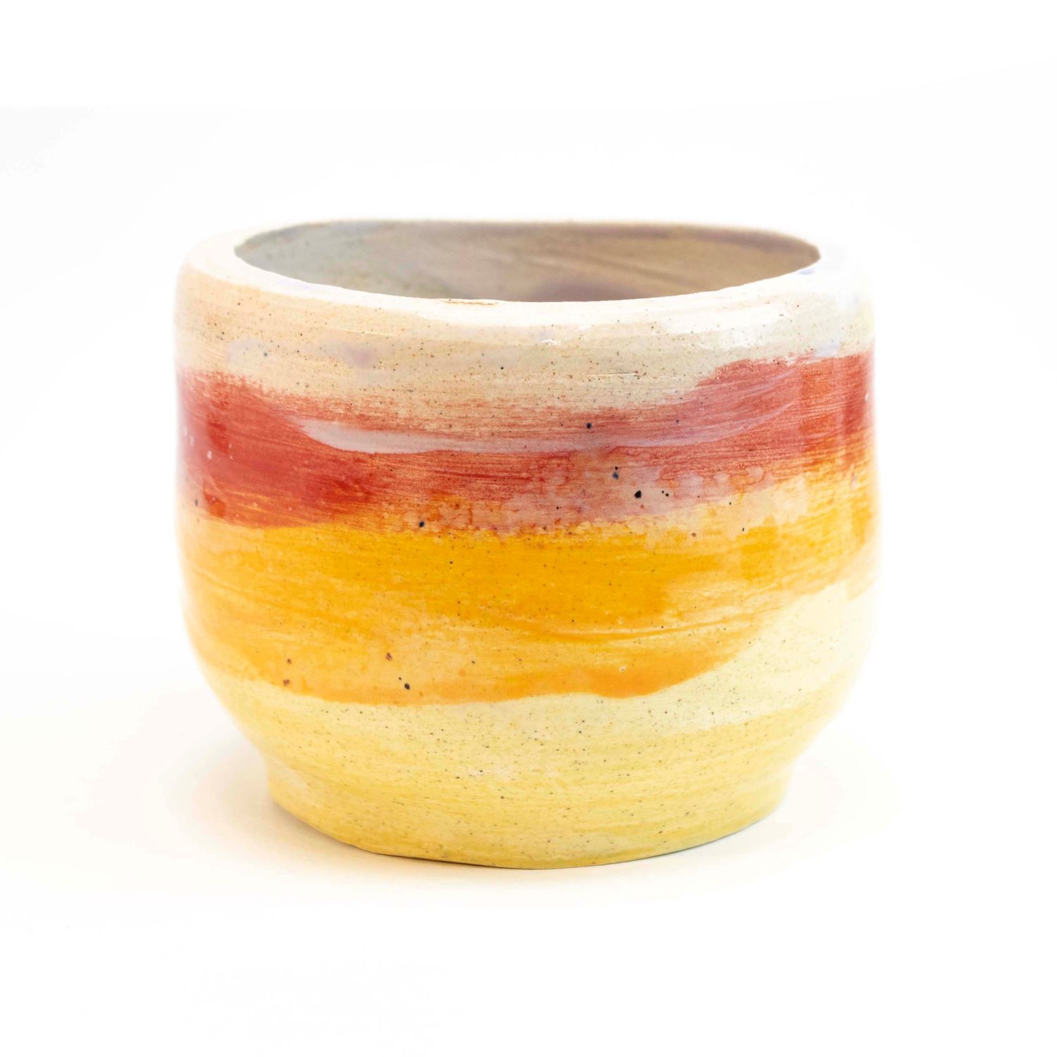 Red Orange Yellow Stripe Bowl, ceramic LANE17