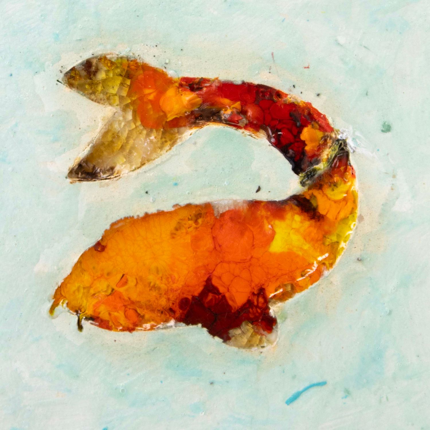 Fish Tile Trivet, ceramic glass DHOJ062