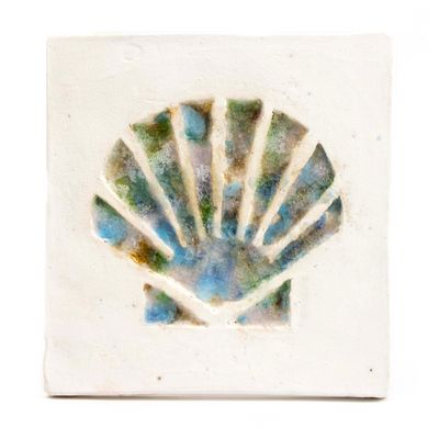Shell Tile Trivet, ceramic glass DHOJ063