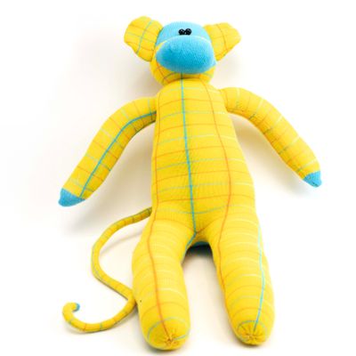 Yellow Plaid, sock monkey GOLE184