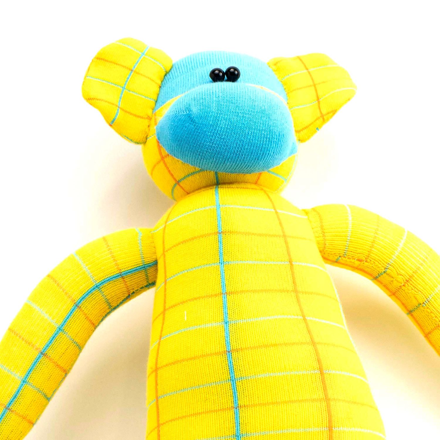 Yellow Plaid, sock monkey GOLE184