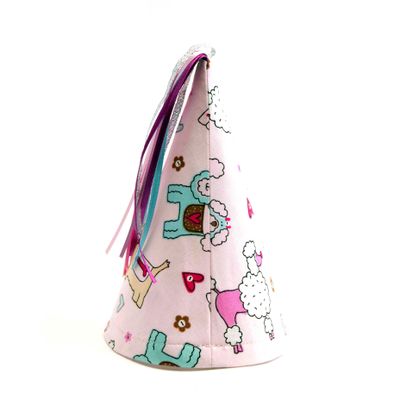 Dogs in Pink, medum party hat BOHJ196