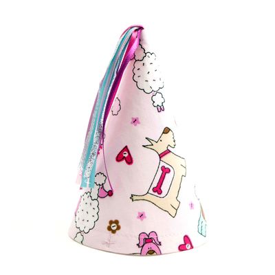 Dogs in Pink, small party hat BOHJ192