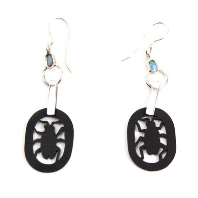 Ebony Beetle small, earrings BRYH695